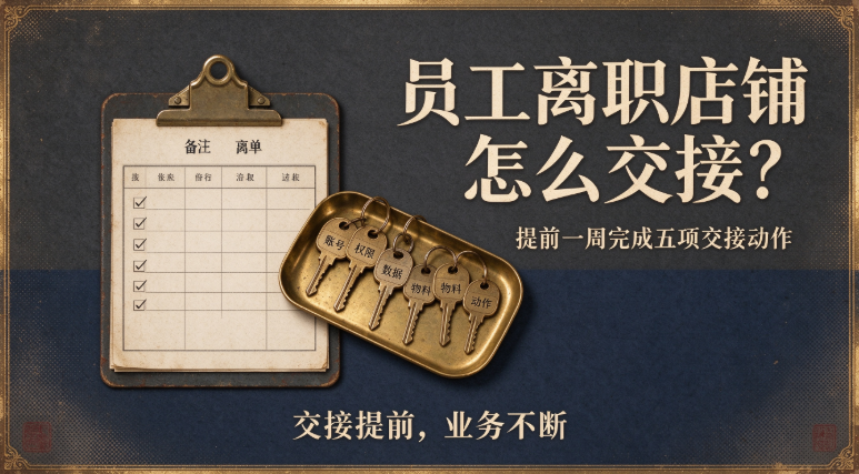 员工离职店铺怎么交接？提前一周完成五项交接动作