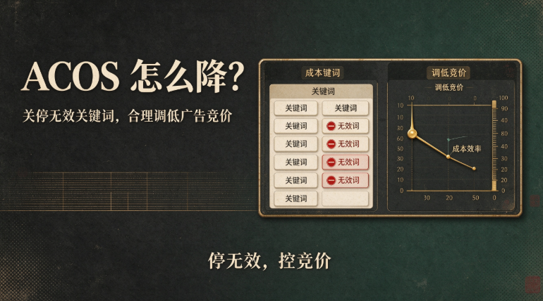 ACOS 怎么降？关停无效关键词，合理调低广告竞价